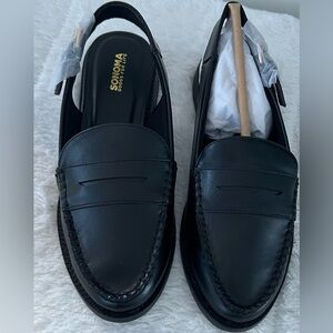 Sonoma Goods For Life Women's Black Gatsyn Slingback loafers  Black Size 9 New